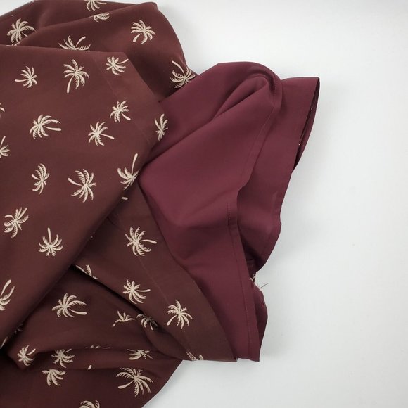Madewell Women Dream Drift Overlay Palm Tree Silk Dress Lined Brown Size 4 C6315 - Picture 8 of 9